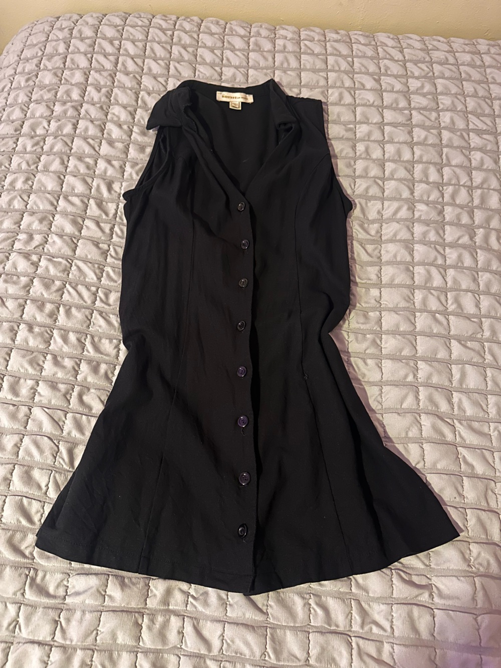 Source Unknown Black Sleeveless Button-Front Midi Dress